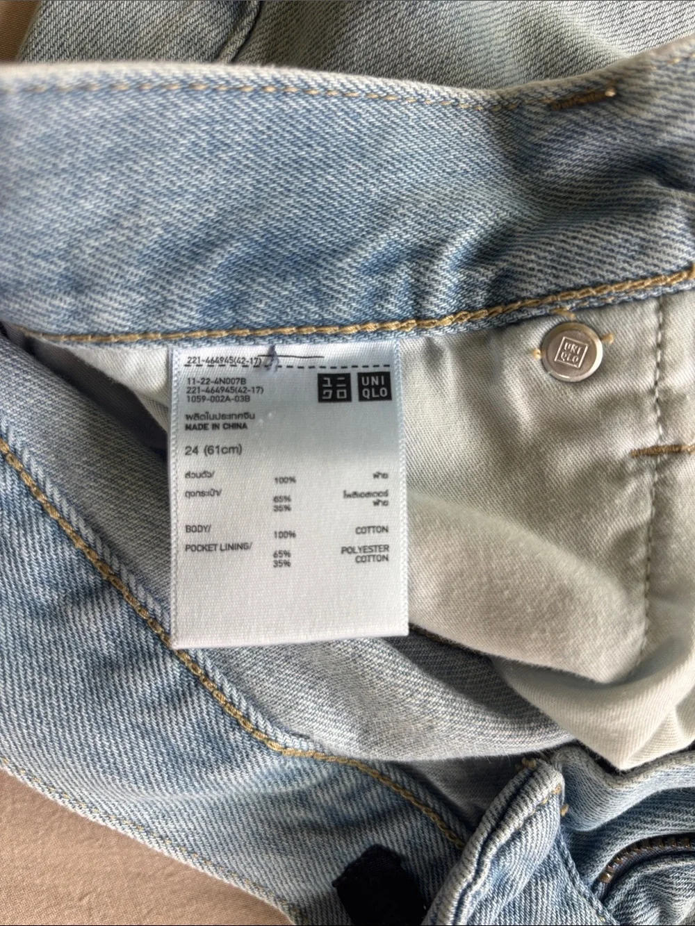 Uniqlo Distressed Light Denim Shorts